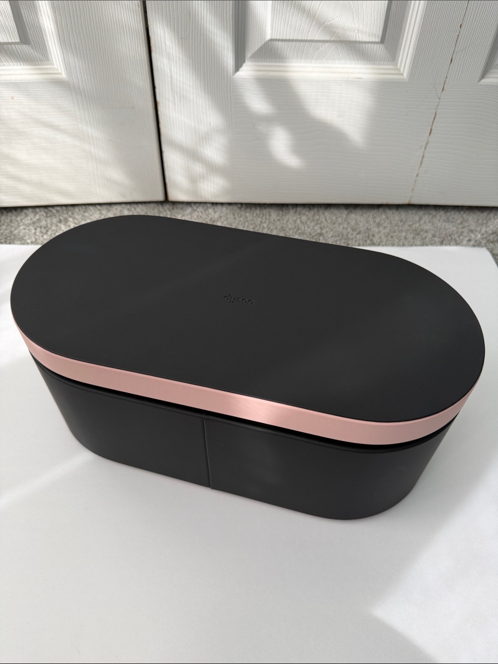 Dyson Black and Rose Gold Oval Storage Case